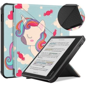Resim Kobo Libra Colour/kobo Libra 2 Folio Kılıf Çok Açılı Standlı İnce Tablet Kılıfı 