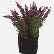 Resim Dekoratif Yapay Kare Saksıda Lavanta Çiçeği 