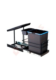 Resim Pyramıth P9155 Teleskopik Raylı Çöp Kovası 16 + 1 Litre Antrasit Antrasit - Gri 