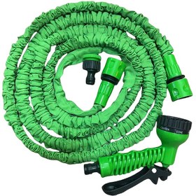 Resim Canlı Yeşil Renkte Genişletilebilir Bahçe Hortumu - 7.62 metre/15.24 metre/22.86 metre/30.48 metre Seçenekleri, Çok Amaçlı Püskürtücü Dahil, Verimli Bahçe Sulama & Araba Yıkama için İdeal, Dayanıklı PP Malzeme 