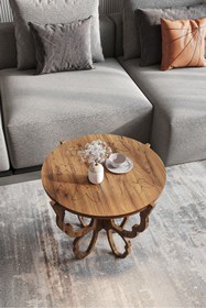 Resim FAYMEND Kelebek Motifli Fiskos - Yan Sehpa Ceviz 