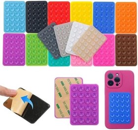 Resim Coverzone Dikdörtgen Vantuzlu Telefon Tutucu Taşınabilir Silikon Yumuşak Telefon Standı Geniş Kullanım Alanı (Mor) 
