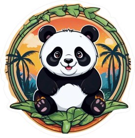 Resim 9x9 Cm Panda Sticker Defter Dolap Laptop Kask Araba Motor Sticker 