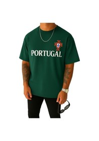 Resim Portugal Baskılı Tişört Yeşil 