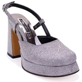 Resim Dagoster Dza07-337560 Platin Simli Platform Topuklu Kadın Ayakkabı Platin 