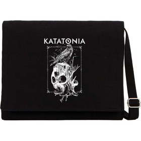 Resim Katatonia Crow Siyah Kanvas Postacı Çantası - Siyah 