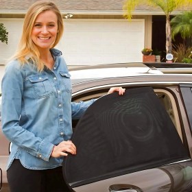 Resim Joseki Araç Yan Cam Güneşlik Anne Bebek Emzirme Araba Kapı Camı Perdesi Çocuk Koruyucu Oto Sineklik Örtüsü 