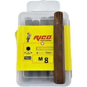 Resim Rico 10 Adet Uzun M8 Torx Bits Uç S2 Çelik 