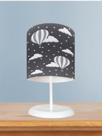 Resim Mekta Home Bebek Ve Çocuk Odası Bulutlu Yıldız Ve Uçan Balon Desenli Abajur 