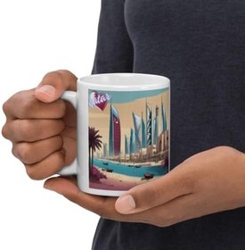Resim Katar Kupa Bardak 2 Adet Seyahat Hatıra Qatar Mug 