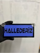 Resim Mavi Renk Üzeri Siyah Renk Hallederiz Yazılı Vantuzlu Cam Süsü 