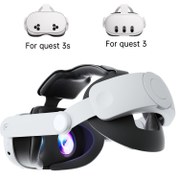 Resim Meta Quest 3 için değiştirilebilir ve ayarlanabilir baş kayışı, tek tıkla geri çekilebilir VR aksesuarı, Quest 3/Quest 3s ile uyumlu 