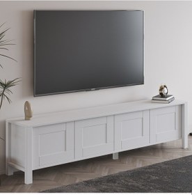 Resim Vachel 4 Kapaklı Modern Tv Sehpası Beyaz 