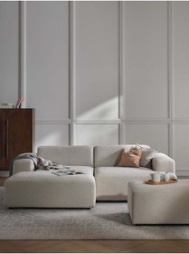 Resim S Home Design Concept Molly Mini 2 Modül Kanepe Köşe Koltuk, Sol Köşe, Keten Kırık Beyaz 