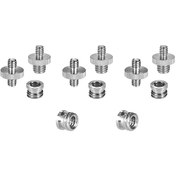Resim Jeemson 11 Adet Metal Fotoğraf Makinesi Vidalama Seti: 5 Adet 1/4" 3/8" Adaptör, 3 Adet 1/4"-1/4" Ve 3 Adet 3/8"-1/4" Vidalama Bağlantı Parçaları 