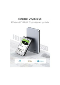 Resim Ugreen 70498 Usb To Usb C Gen2 2.5 İnç Hard Disk Kutusu 