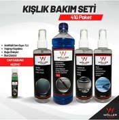 Resim Wöller Kışlık Oto Bakım Seti 4'lü Paket Antifrizli Cam Suyu Buğu Önleyici Buz Çözücü Yağmur Kaydırıcı 