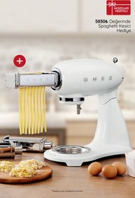 Resim Smeg 50's Style Retro 4.8 Litre Beyaz Stand Mikser SMF03WHEU 
