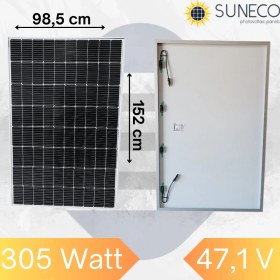 Resim 305W Watt Half-Cut Monokristal Solar Yüksek Voltaj Güneş Paneli A Sınıf Karavan 