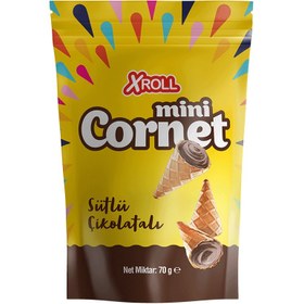 Resim Xroll Sütlü Mini Cornet Gofret 70 G 
