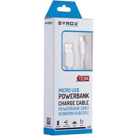 Resim Syrox Telefon Tablet Bilgisayar 2.0A. MICRO Kısa/Küçük Powerbank Kablosu 20cm 