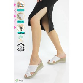 Resim Mammamia Kadın Deri Ortopedik Dolgu Topuk Günlük Terlik M25/YT-GİLDA 