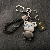 Resim Silver1 Zarif Anti-Kayıp Araba Anahtarlık Okul Çantası Çekicilik Bebek Yaratıcı Erkek ve Kadın Çift Yıldız Ayı Anahtarlık (Yurt Dışından) 