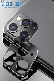 Resim Microcase Iphone 12 Pro Max Uyumlu Kamera Lens Koruma Halkası - Kapalı Tasarım Siyah 