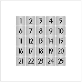 Resim Metal Kapı Masa Dolap Numarası Sade Model 7x7cm Gümüş Renk 25 Adet 1 25 