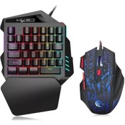 Resim Hallow Hxsj J50 Tek El Oyuncu Kablolu Q Klavye Mouse Seti Siyah Lazer 
