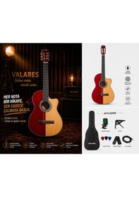 Resim Valares Qcg2302c Elektro Klasik Gitar 39 İnç 4/4 Kesik Kasa 4 Bant Ekolayzerli Sahne Ve Amfi Uyumlu Çift Renk 