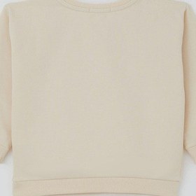 Resim Breeze Kız Çocuk Sweatshirt Güpürlü Kalp Arma Detaylı 2-6 Yaş, Krem Krem 