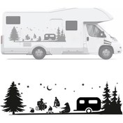 Resim Melek Pazarı 90 X 25 Cm - Kampçı Ayı, Çekme Karavan Kamp Sticker 