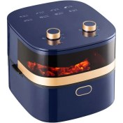 Resim 1400W 7,5l Isı Ayarlı Camlı Fritöz, Large Üstten Kapaklı, Sağlıklı ve Pratik Kullanım 