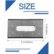 Resim Xindoker Siyah Deri Beyaz Kristal Takımlı Otomobil Güneşlik Kağıt Havlu Kutusu Tutucu 