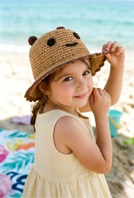 Resim LAGRANZE Mini Teddy Smile 4-7 YAŞ KIZ ÇOCUK Hasır Şapka 