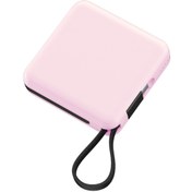 Resim Raptic 5000 mAh Lightning - Type-C Kablolu Dijital Led Göstergeli Askılı Powerbank Pembe 
