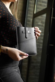 Resim DK LEATHER Ipad Pro 3.nesil 11 Inch Uyumlu Pu Deri Siyah Cepli Kalem Bölmeli Koruyucu Tablet Kılıfı Çantası 