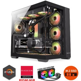 Resim Zeiron Blade RX10 Intel Core I7-12700F 16GB Ram 1 Tb M.2 Nvme SSD 8gb 256BIT RX580 Sıvı Soğutmalı Oyuncu Masaüstü Bilgisayar 