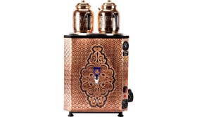 Resim Allians Bakır Otomatik Su Almalı Iki Demlikli Elektrikli Çay Makinesi 25 Lt 