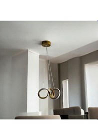 Resim Ömür Avize Taly Gold Kasa Ledli Avize Beyaz 
