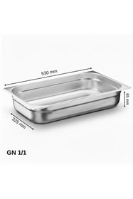 Resim Üret Çelik ÜRET Standart Gastronom Küvet GN 1/1 65 mm 9 lt 