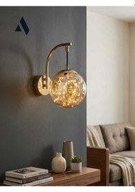 Resim Glow Cam Peri Led Aplik Gold & Gümüş Gövde, Dekoratif Duvar Aydınlatma Gold 