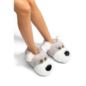 Resim Twigy Lulu Kadın, Garson Boy Hayvanlı Panduf Gri 36/41 