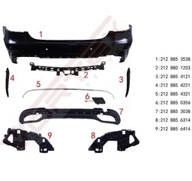 Resim Mercedes W212 Arka Tampon Seti (Amg) 2013 Sonrası Uyumlu 