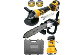 Resim Bulldozer Predator 36V Şarjlı Testere ve Taşlama+Bulldozer Xfuel Darbeli Çift Akülü Şarjlı Vidalama 
