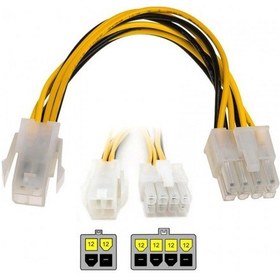 Resim Atx 12v 4 Pin Cpu Güç Kablosu To 8 Pin Power Kablo 30 Cm - Kp-101 