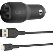 Resim Belkin Çift Usb Araç Şarj Cihazı 24 W, Usb-lightning Kablosu Dahil Boost Charge Çift 