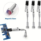 Resim 2/4 adet Manyetik Tabanlı Lehimleme Yardımcı Eller Üçüncü El Metal Esnek Kollarla Timsah Klipsli Kaynak Tamir Araçları Elektronik Tamir Montajı için 