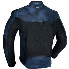 Resim Motoanl Motosiklet Montu Deri 4 Mevsim Maxdura Ve Leather Kumaş Mont Dark Blue Falcon 